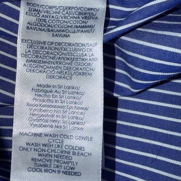 Chaps Women’s No Iron Button-Down Shirt – Periwinkle & White Stripe – Size XL - Picture 6 of 6